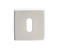 Manital Standard Profile Escutcheon On Square Rose, White Finish  (Sold In Singles)