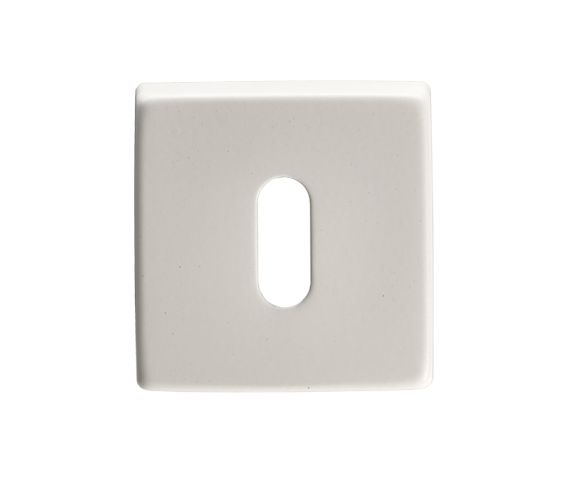 Manital Standard Profile Escutcheon On Square Rose, White Finish  (Sold In Singles)