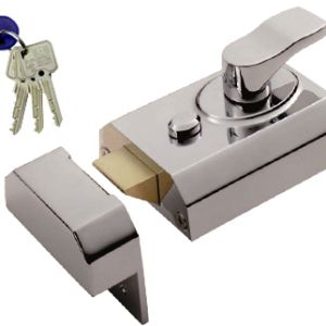 Eurospec Deadlocking Rim Cylinder Nightlatches (40mm Back Set), Electro Brass, Polished Chrome OR Satin Chrome