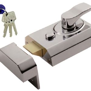 Eurospec Deadlocking Rim Cylinder Nightlatches (60mm Back Set), Electro Brass, Polished Chrome OR Satin Chrome