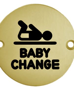 Baby Change Symbol, Polished Brass