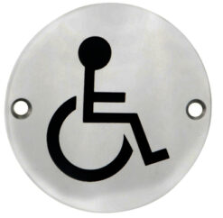 Eurospec Disabled Symbol Sign, Polished Stainless Steel OR Satin Stainless Steel Finish