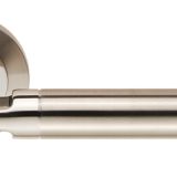 Eurospec Berna Dual Finish Polished Stainless Steel & Satin Stainless Steel Door Handles  (sold in pairs)