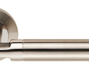 Eurospec Berna Dual Finish Polished Stainless Steel & Satin Stainless Steel Door Handles  (sold in pairs)