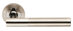 Eurospec Philadelphia Satin Stainless Steel Or Dual Finish Polished & Satin Stainless Steel Door Handles  (sold in pairs)
