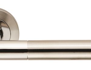 Eurospec Philadelphia Satin Stainless Steel Or Dual Finish Polished & Satin Stainless Steel Door Handles  (sold in pairs)