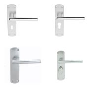 Serozzetta Uno Door Handles On Backplate – Satin Chrome (sold in pairs)