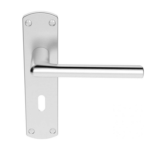 Serozzetta Uno Door Handles On Backplate – Satin Chrome (sold in pairs)