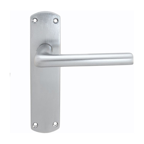 Serozzetta Uno Door Handles On Backplate – Satin Chrome (sold in pairs)