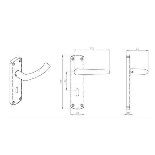Serozzetta Dos Door Handles On Backplate – Satin Chrome (sold in pairs)