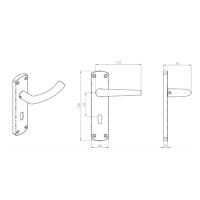 Serozzetta Dos Door Handles On Backplate – Satin Chrome (sold in pairs)