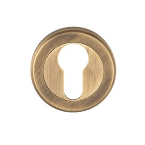 Serozzetta Euro Profile Escutcheon, Antique Brass