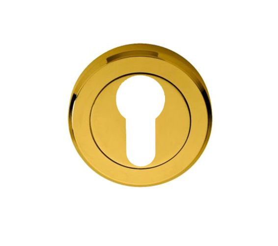 Serozzetta Euro Profile Escutcheon, PVD Stainless Brass