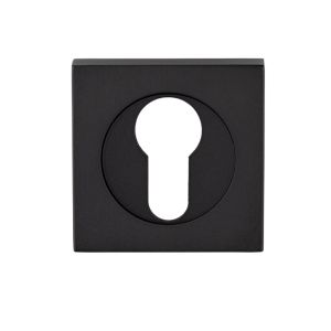 Serozzetta Square Euro Profile Escutcheons, Matt Black