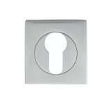 Serozzetta Square Euro Profile Escutcheons - Satin Chrome