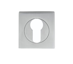 Serozzetta Square Euro Profile Escutcheons - Satin Chrome
