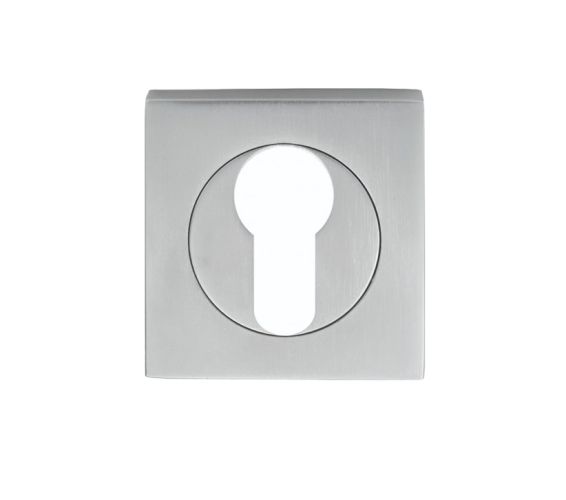 Serozzetta Square Euro Profile Escutcheons – Satin Chrome