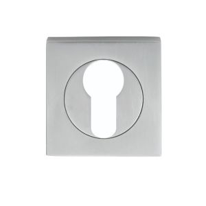 Serozzetta Square Euro Profile Escutcheons – Satin Chrome