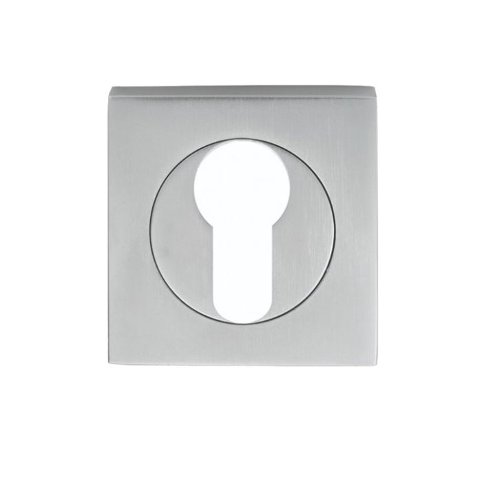 Serozzetta Square Euro Profile Escutcheons – Satin Chrome
