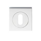 Serozzetta Square Standard Profile Escutcheons, Polished Chrome