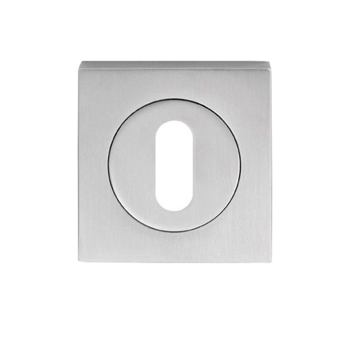 Serozzetta Square Standard Profile Escutcheons, Satin Chrome
