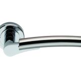 Serozzetta Valiant Door Handles On Round Rose, Dual Finish Polished Chrome & Satin Nickel -   (sold in pairs)