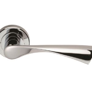 Serozzetta Breeze Door Handles On Round Rose – Polished Chrome (sold in pairs)
