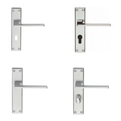 Serozzetta Zone Door Handles On Backplate - Satin Chrome (sold in pairs)