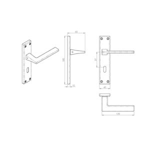 Serozzetta Zone Door Handles On Backplate – Satin Chrome (sold in pairs)