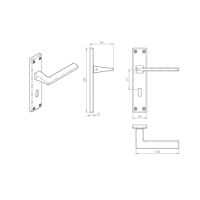Serozzetta Zone Door Handles On Backplate – Satin Chrome (sold in pairs)