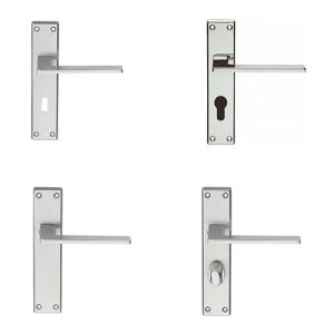 Serozzetta Zone Door Handles On Backplate – Satin Chrome (sold in pairs)