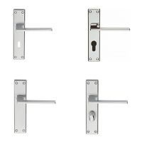 Serozzetta Zone Door Handles On Backplate – Satin Chrome (sold in pairs)