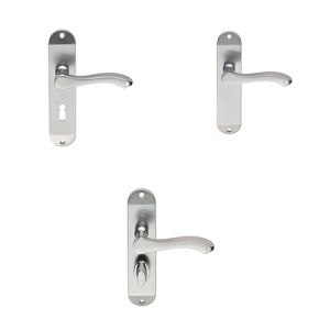 Serozzetta Door Handles On Backplate – Satin Chrome (sold in pairs)