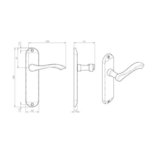 Serozzetta Door Handles On Backplate – Satin Chrome (sold in pairs)