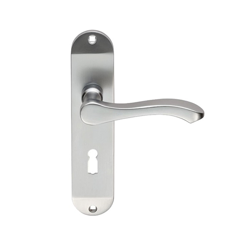 Serozzetta Door Handles On Backplate – Satin Chrome (sold in pairs)