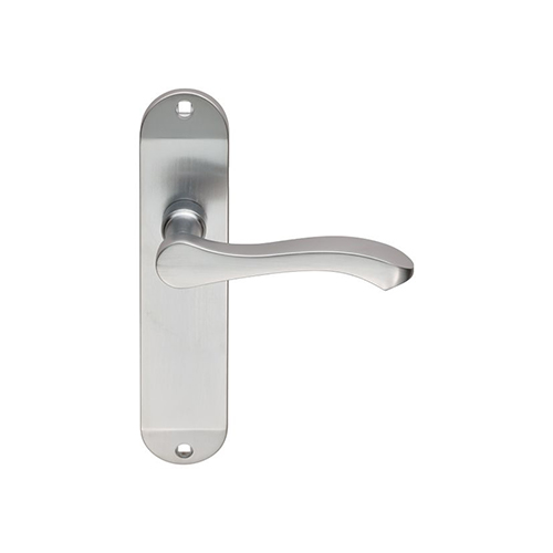 Serozzetta Door Handles On Backplate – Satin Chrome (sold in pairs)