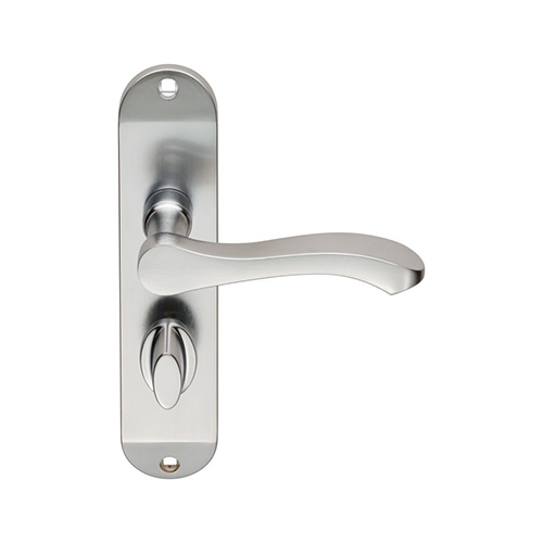 Serozzetta Door Handles On Backplate – Satin Chrome (sold in pairs)