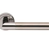 Serozzetta Trend Door Handles On Round Rose - Dual Finish Polished Chrome & Satin Nickel (sold in pairs)