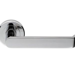 Serozzetta Concept Door Handles On Round Rose, Polished Chrome  (sold in pairs)