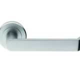 Serozzetta Concept Door Handles On Round Rose, Satin Chrome  (sold in pairs)