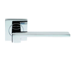 Serozzetta Equi Door Handles On Square Rose - Polished Chrome (sold in pairs)