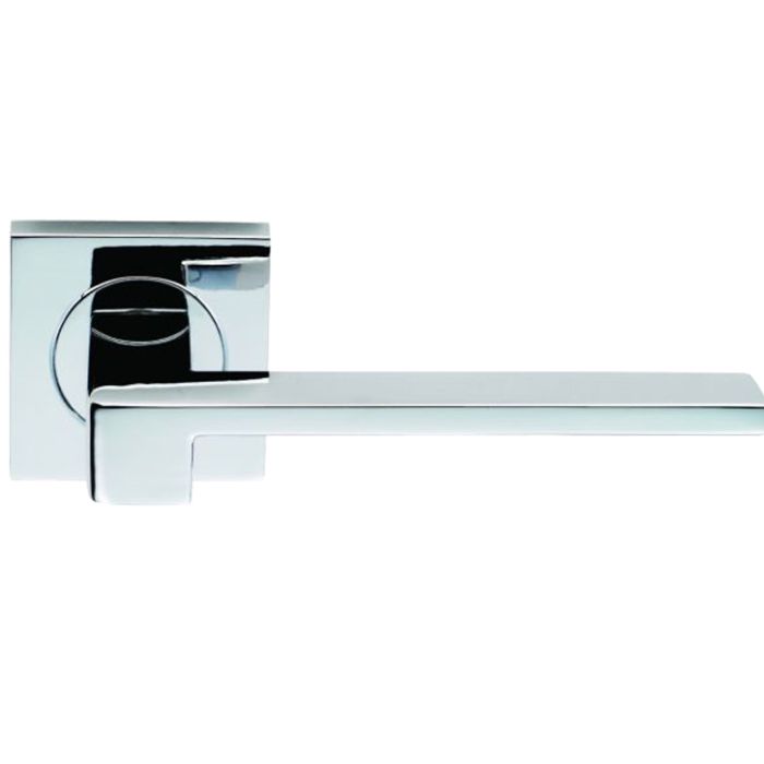Serozzetta Equi Door Handles On Square Rose – Polished Chrome (sold in pairs)