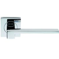 Serozzetta Equi Door Handles On Square Rose – Polished Chrome (sold in pairs)