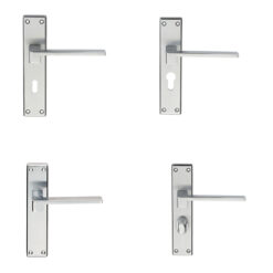 Serozzetta Equi Door Handles On Backplate - Satin Chrome (sold in pairs)