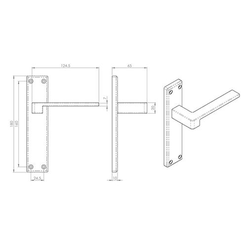 Serozzetta Equi Door Handles On Backplate – Satin Chrome (sold in pairs)