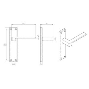 Serozzetta Equi Door Handles On Backplate – Satin Chrome (sold in pairs)