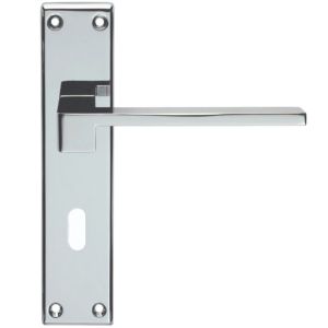 Serozzetta Equi Door Handles On Backplate, Polished Chrome (sold in pairs)