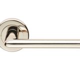 Serozzetta Residential Dieci Door Handles On Round Rose - Satin Nickel (sold in pairs)