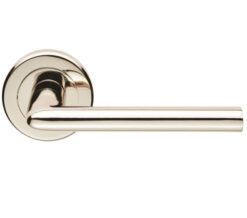 Serozzetta Residential Dieci Door Handles On Round Rose - Satin Nickel (sold in pairs)