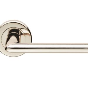Serozzetta Residential Dieci Door Handles On Round Rose – Satin Nickel (sold in pairs)